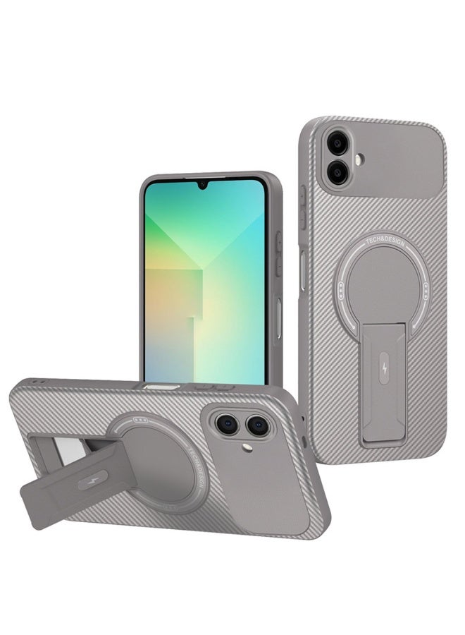 لسامسونج غالاكسي A06 4G / 5G حالة, هيكل مستقر, شعور صديق للجلد, الشحن اللاسلكي المغناطيسي حالة الهاتف الوقائي لسامسونج غالاكسي A06 4G / 5G, رمادي.