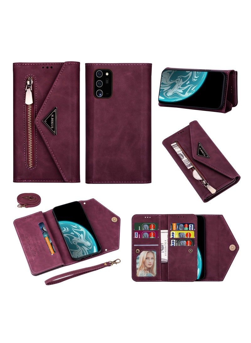 Suteni Flip Cover Card Slots Leather Phone Case for Samsung - Image 3