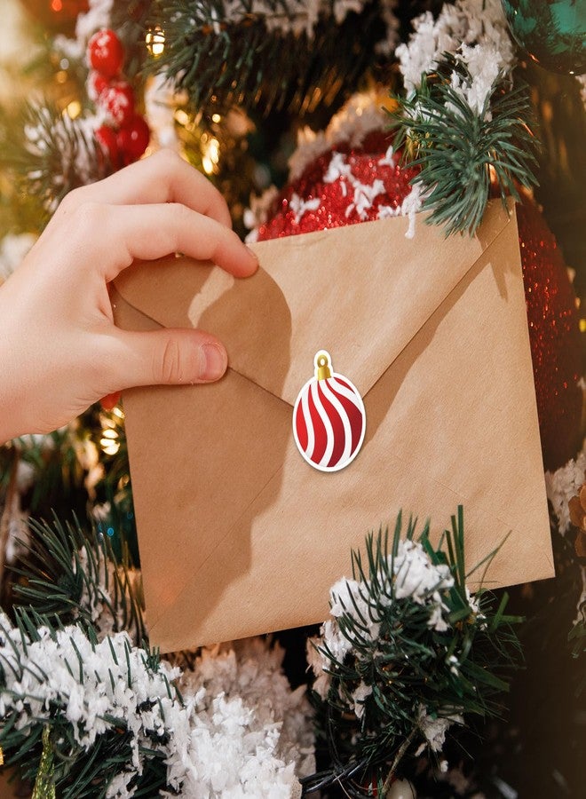 JarThenaAMCS 600Pcs Christmas Ornament Sticker Xmas Ball Paper Decals 30 Designs Winter Self-Adhesive Decoration Stickers for Envelopes Seal Scrapbook Gift DIY Supplies, 1.5 in - Image 4