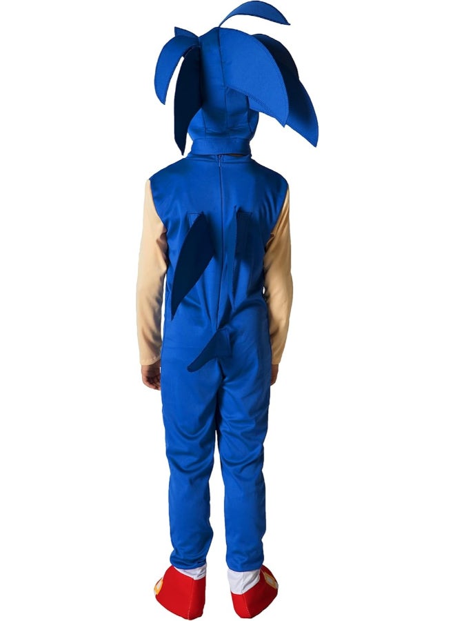 Ciao زي سونيك للأطفال من 8 إلى 10 سنوات | زي رسمي مرخص من SEGA لشخصية سونيك القنفذ | يتضمن بدلة، أغطية أحذية وقبعة - Image 2