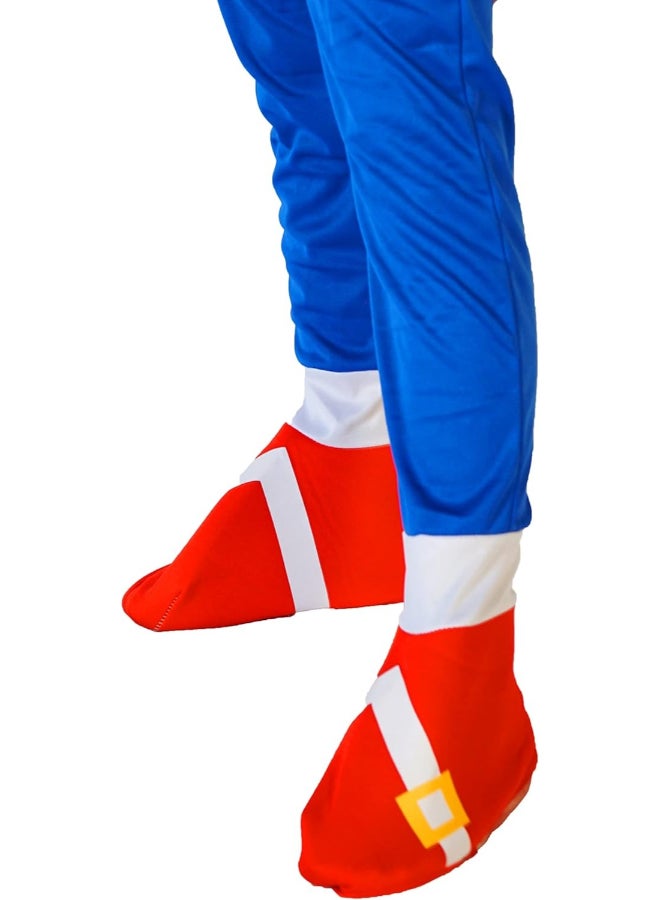 Ciao زي سونيك للأطفال من 8 إلى 10 سنوات | زي رسمي مرخص من SEGA لشخصية سونيك القنفذ | يتضمن بدلة، أغطية أحذية وقبعة - Image 5