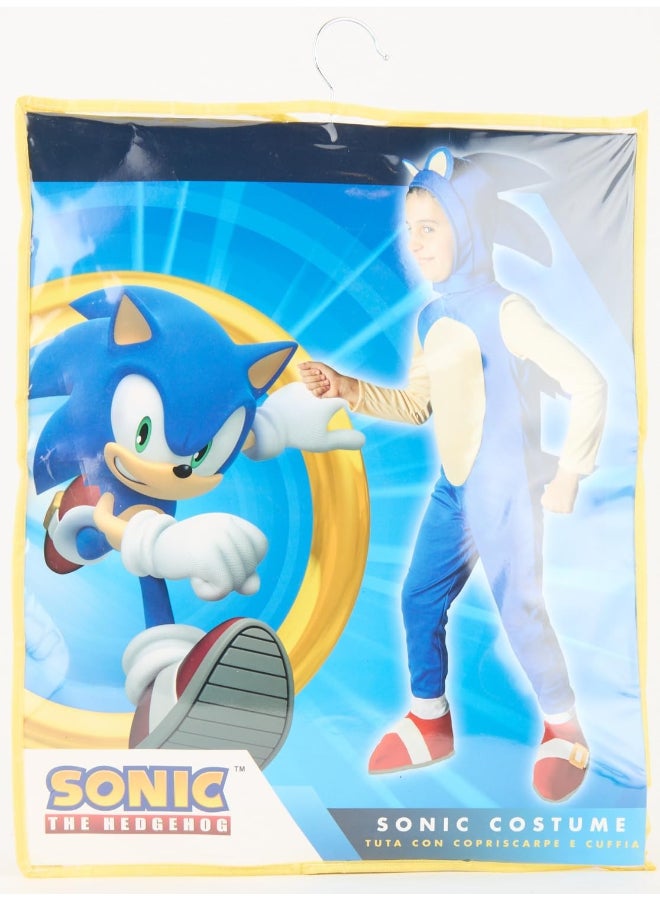 Ciao زي سونيك للأطفال من 8 إلى 10 سنوات | زي رسمي مرخص من SEGA لشخصية سونيك القنفذ | يتضمن بدلة، أغطية أحذية وقبعة - Image 3