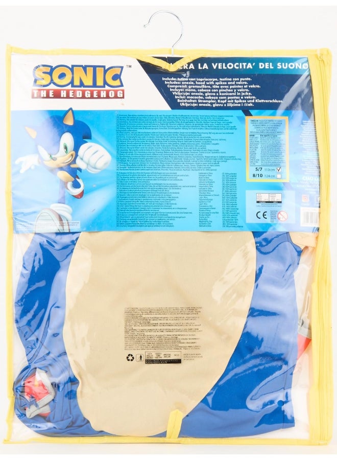 Ciao زي سونيك للأطفال من 8 إلى 10 سنوات | زي رسمي مرخص من SEGA لشخصية سونيك القنفذ | يتضمن بدلة، أغطية أحذية وقبعة - Image 4