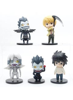General Death Note 5 Pieces Anime Character Statue Model Sulfur L-Ryuk Character PVC Mini Tabletop Car Decoration Cute Doll Set  - Image 1