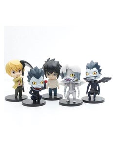General Death Note 5 Pieces Anime Character Statue Model Sulfur L-Ryuk Character PVC Mini Tabletop Car Decoration Cute Doll Set  - Image 5