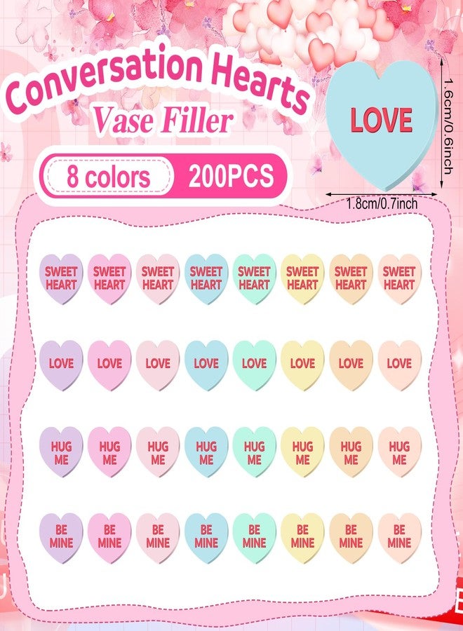 RattanView 224 Pcs Valentines Party Decoration Includes 200 Conversation Hearts Resin Vase Filler 24 Artificial Tulip Pastel Candy Heart Ornament for Table Centerpiece Wedding Valentines Party Decor - Image 2