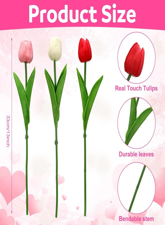 RattanView 224 Pcs Valentines Party Decoration Includes 200 Conversation Hearts Resin Vase Filler 24 Artificial Tulip Pastel Candy Heart Ornament for Table Centerpiece Wedding Valentines Party Decor - Image 3