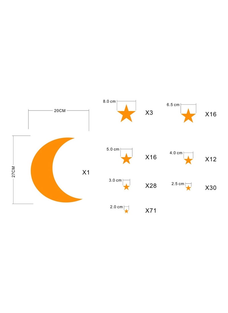 JURUOXIN Moon And Stars Wall Decal Vinyl Sticker For Kids Boy Girls Baby Room Decoration Good Night Nursery Wall Décor Ymx16 (Dark Yellow)  - Image 4
