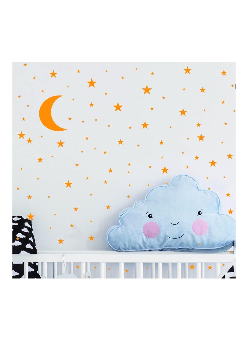 JURUOXIN Moon And Stars Wall Decal Vinyl Sticker For Kids Boy Girls Baby Room Decoration Good Night Nursery Wall Décor Ymx16 (Dark Yellow)  - Image 1