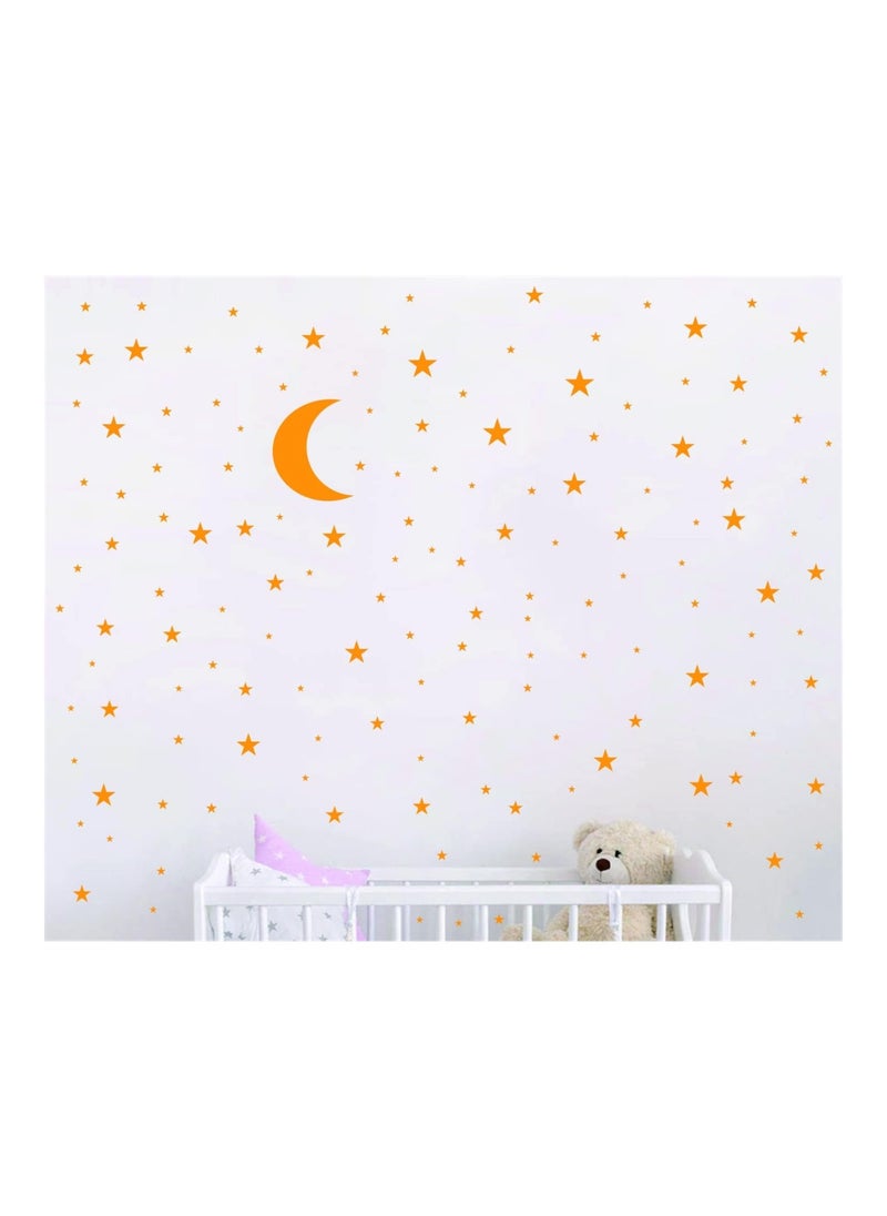 JURUOXIN Moon And Stars Wall Decal Vinyl Sticker For Kids Boy Girls Baby Room Decoration Good Night Nursery Wall Décor Ymx16 (Dark Yellow)  - Image 2