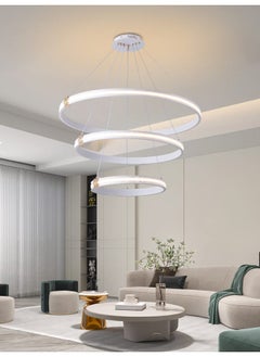 Best Power Modern LED Chandelier Ceiling Light 6220, 3 Lighting Levels, 3 Rings (40cm/60cm/80cm), Adjustable 140cm, 120W - Dimmable Pendant Light for Living Room, Dining Room, Bedroom  - Image 2