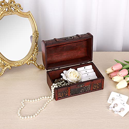 ELLDOO Vintage Treasure Chest Box, Pirate Keepsakes Box for Kids Gifts, Wooden Treasure Storage Box Decorative Box for Jewelry Pearl Trinkets, Medium - Image 5