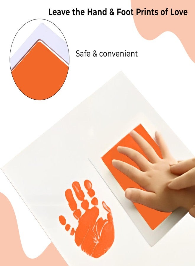 Bembika Baby Finger Print and Footprint Kit inkpad for Kids, InkPad for Baby's Hand and Foot Impression Safe and Non Toxic Ink Pad for Baby Foot Prints and Handprints-(Orange) - Image 4