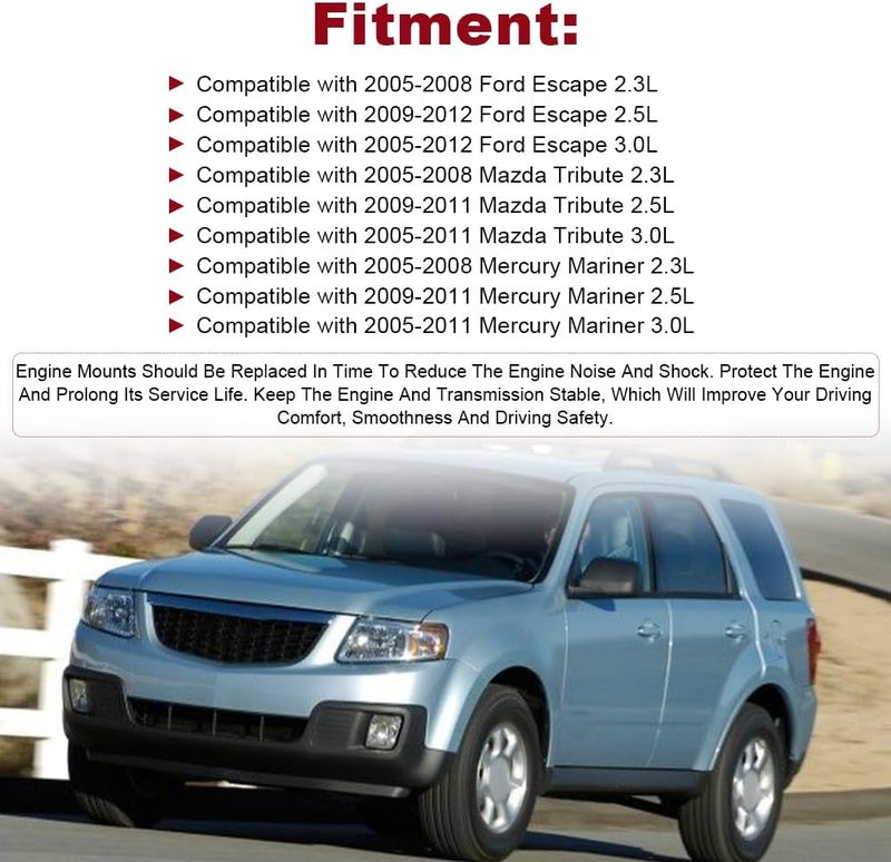 JDMON Engine Motor Mount Replacement for Ford Escape, Mazda Tribute, and Mercury Mariner - Image 3