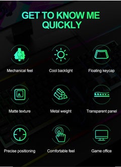 T-WOLF Gaming Keyboard Mouse Combo Rainbow LED Backlit Ambient Light Illuminated Character Wired USB Keyboard Mice Compatible with Windows XP/7/10 MacBook PS4 PS5 Xbox one Value Combo Set  - Image 3