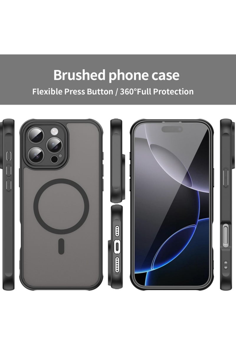 Abania iPhone 16 Pro Max Case MagSafe, Translucent Matte Black, Slim Shockproof Anti-Fingerprint, Dust-Resistant Magnetic iPhone Cover Compatible with MagSafe Accessories - Image 2