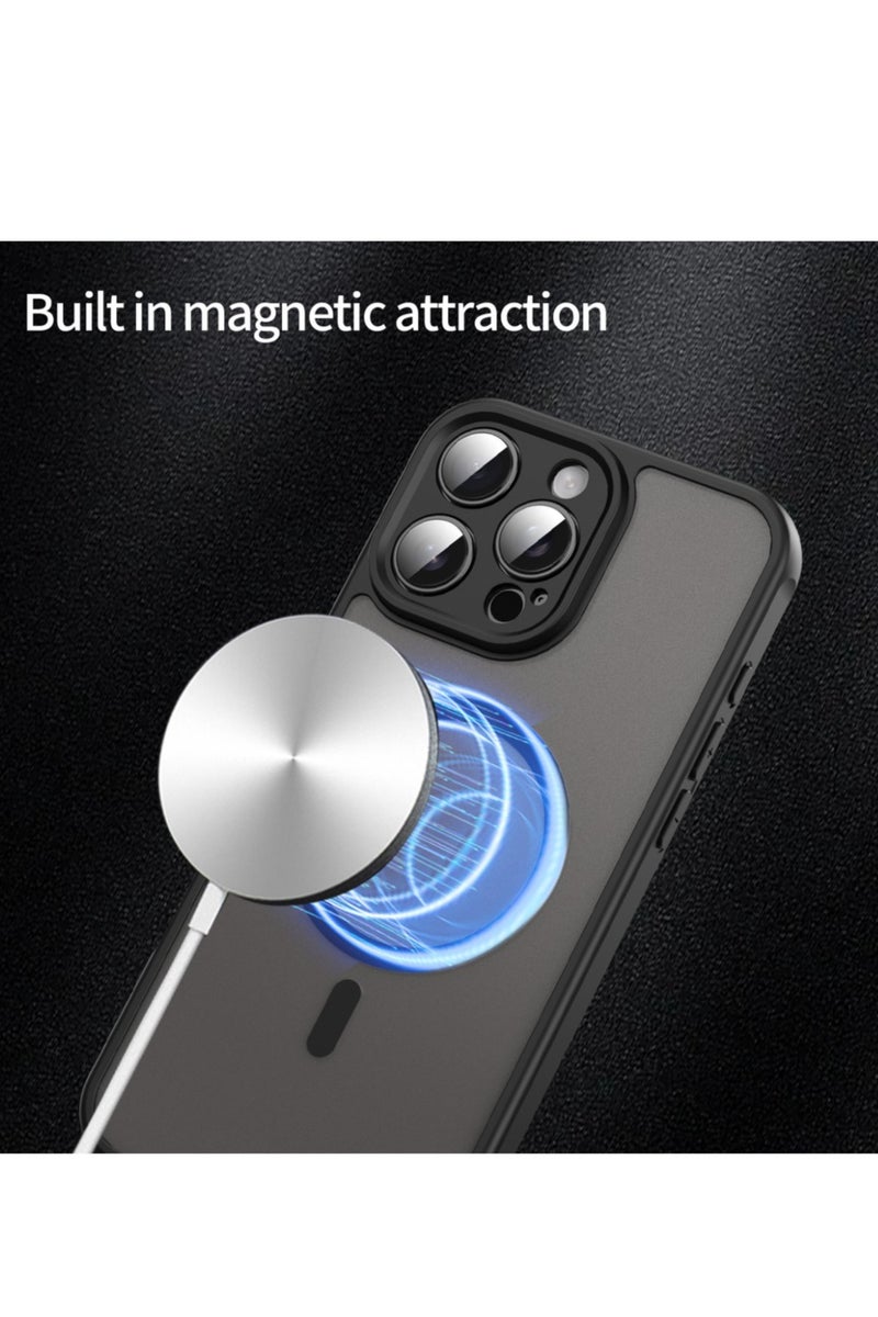 Abania iPhone 16 Pro Max Case MagSafe, Translucent Matte Black, Slim Shockproof Anti-Fingerprint, Dust-Resistant Magnetic iPhone Cover Compatible with MagSafe Accessories - Image 3