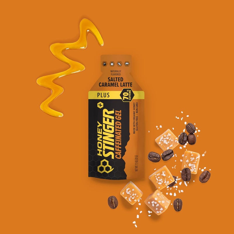 Honey Stinger جيل الطاقة العضوي من هوني ستينجر بنكهة الكراميل المملح مع الكافيين خالي من الجلوتين للتمارين الرياضية والجري وأداء التغذية الرياضية للمنزل والصالة الرياضية عبوة 12 حبة 132 أونصة - Image 4