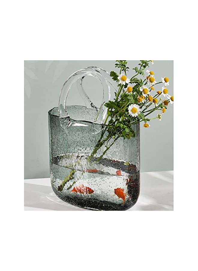 The Bros مزهرية شفافة بشكل - مزهريات زجاجية وعاء سمك مزهرية زهور مصنوعة يدويًا | مزهرية زهور شفافة لتزيين المنزل، مركز، أحداث، حديقة - Image 3