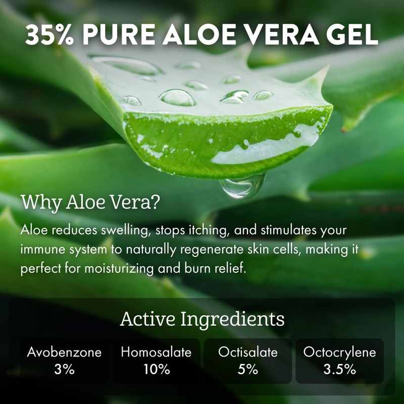 Aloe Up Sport Sunscreen Lotion SPF 30 - Broad Spectrum UVA/UVB Sunscreen Protector for Face and Body - With Hydrating Aloe Vera Gel - Non-Greasy No White Cast Reef Safe Fragrance-Free - 6 Oz. - Image 3