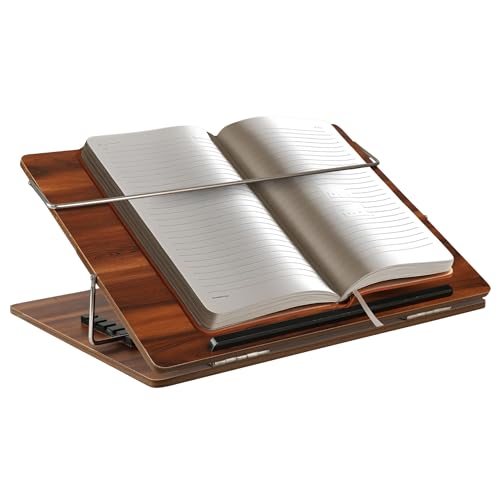VeleSolv Wooden Laptop Stand Desk Organizer for Writing/Sketching Stand || Table Top || MDF Wooden Desk Organizer Standard Size (12x16 inches) with Height Adjustable(Teak) - Image 1