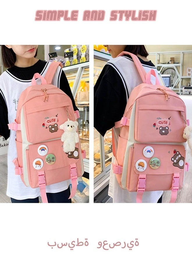 5 Pcs adult Backpack,School Bags Set Backpacks with Pendant Lunch Bag, Pencil Case, Handbag, Coin Purse for Teen Girls School Backpack - pzsku/ZA80F8FE149621A5921E6Z/45/_/1734800196/b3dbe652-15d2-4d70-a045-04aff755973a