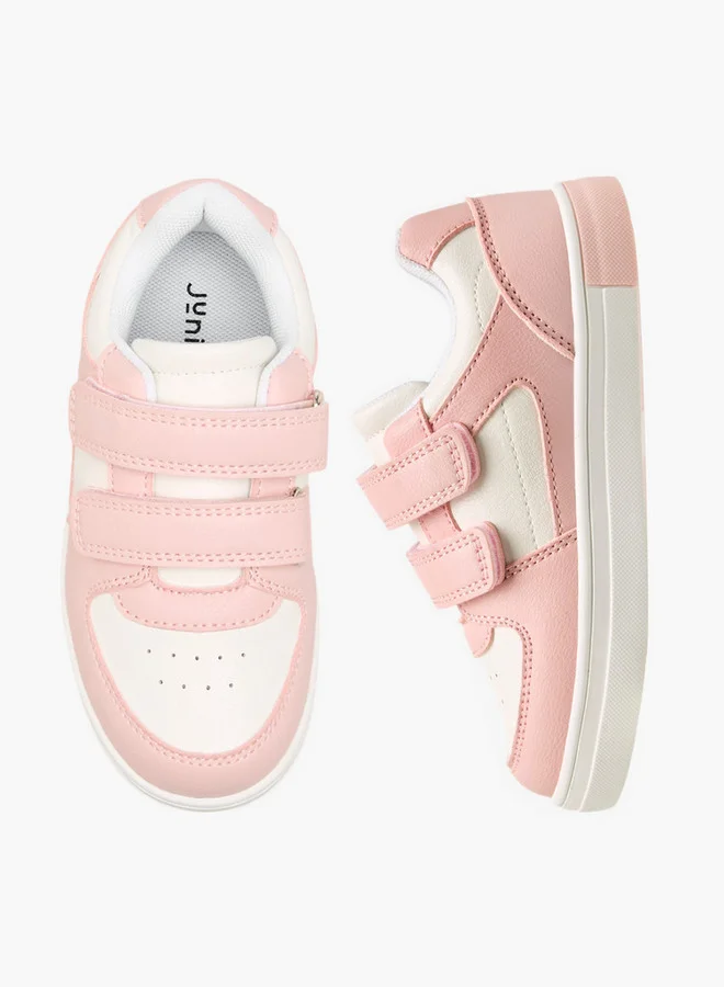جونيورز Panelled Sneakers with Hook and Loop Closure
