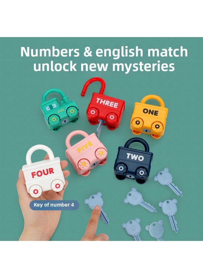 Children's Unlock Toy Montessori Early Education Educational Baby Digital Matching Key Lock Baby Kindergarten 1 Year Old Teaching Aware-Color:【training + School Bus + Police Car】  - Image 4