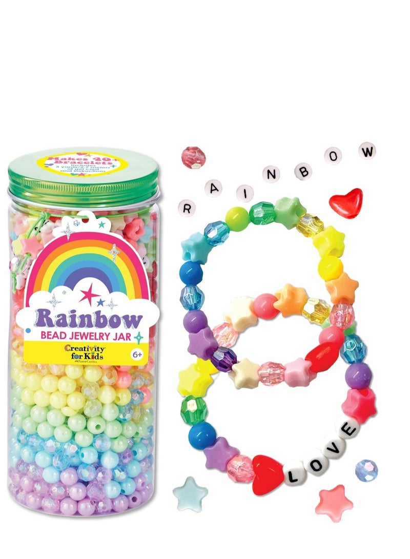 Creativity for Kids Creativity for Kids Bead Jewelry Jar Rainbow - Colorful Beads, Bracelets & Necklaces, Kids Jewelry Making, Arts & Crafts, Handmade Jewelry  - Image 1