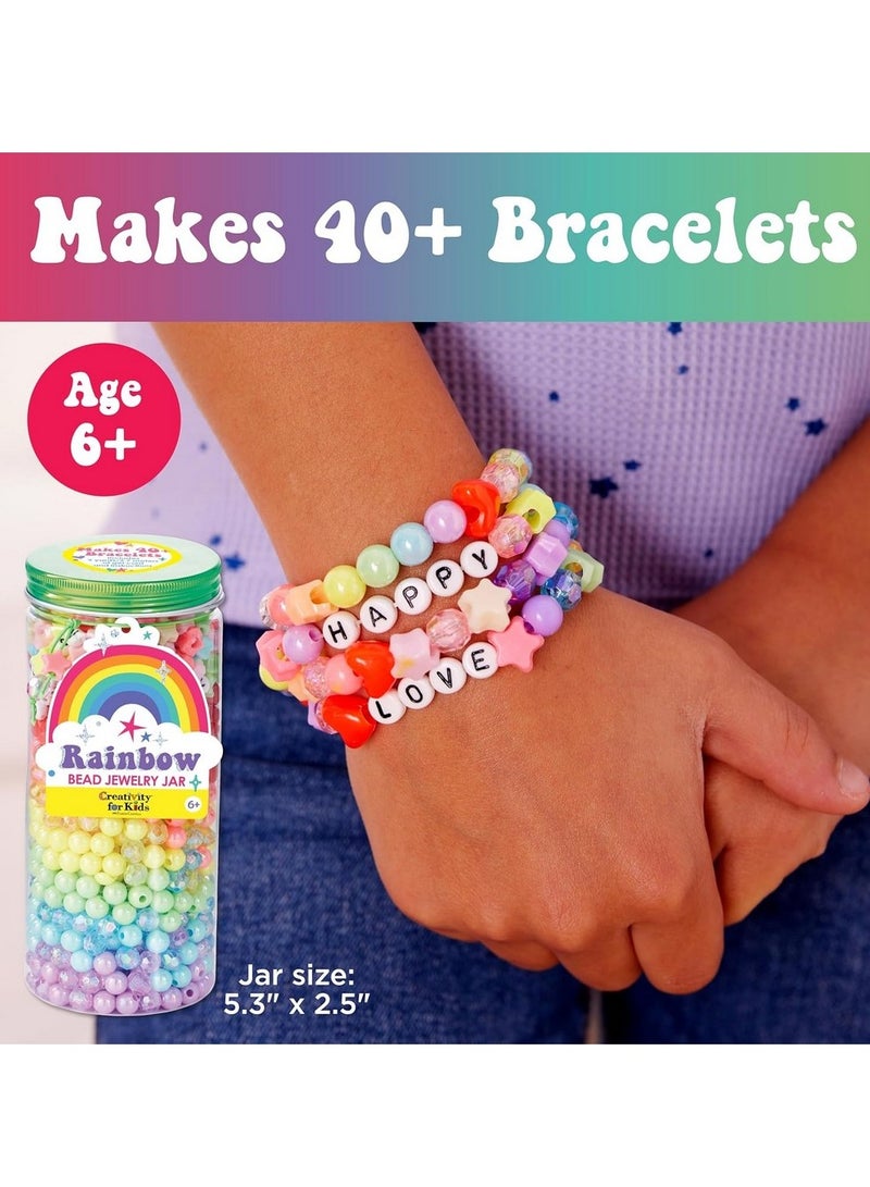 Creativity for Kids Creativity for Kids Bead Jewelry Jar Rainbow - Colorful Beads, Bracelets & Necklaces, Kids Jewelry Making, Arts & Crafts, Handmade Jewelry  - Image 2