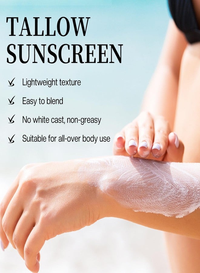 Jtopyrt Beef Tallow Sunscreen: Tallow with Zinc Oxide & Beeswax - Natural Moisturizing Protection for Dry Sensitive Skin & All Ages, Non-Greasy Formula 60g - Image 4