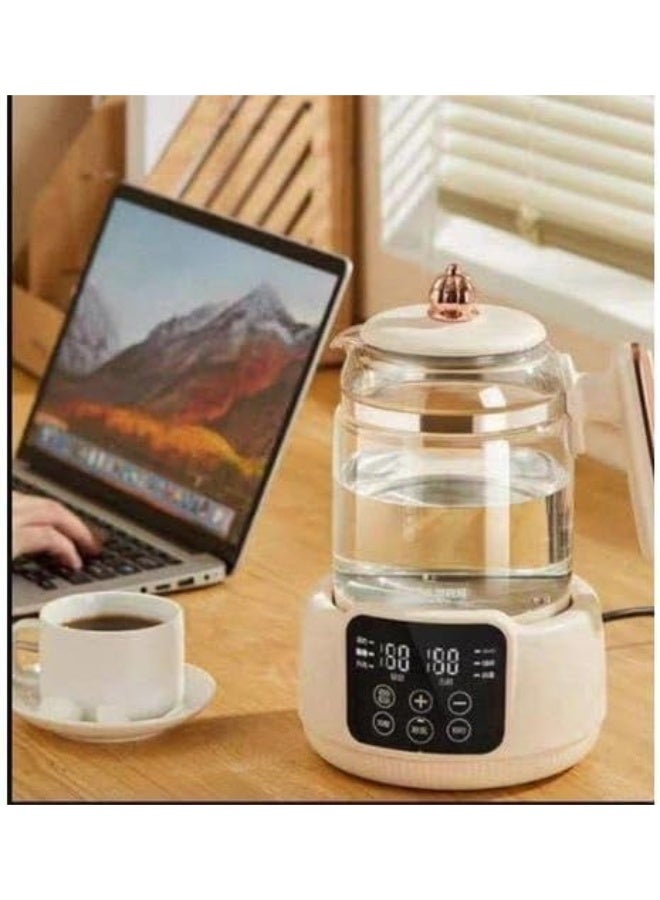 Smart Electric Glass Kettle 1.5L with LED Digital Display & Temperature Control, 800W Heat Resistant Glass Tea Kettle with 304 Stainless Steel Interior, Multi-Function Water Boiler for Tea, Coffee & Milk with Keep Warm Function - Image 5
