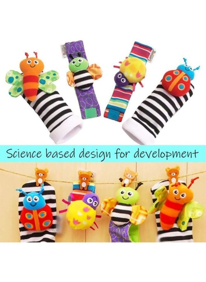 DURKU - Top-Quality Material 4-Piece Infant Socks And Wrist Rattles Toy Set For Kids - Image 1