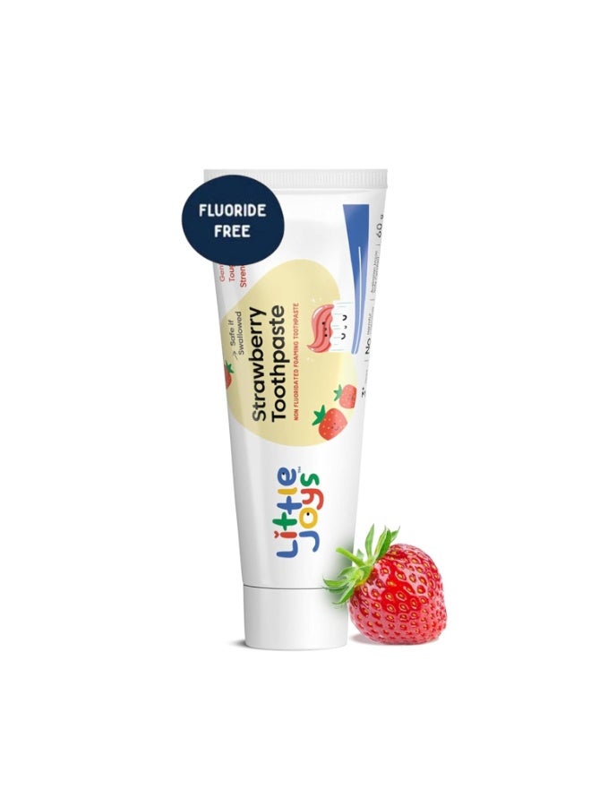 Little Joys Strawberry Flavour Toothpaste For Kids (2-5 Yrs) | Removes Germs & Bacteria | Strengthens Gums & Whitens Teeth | 60 gm - Image 1