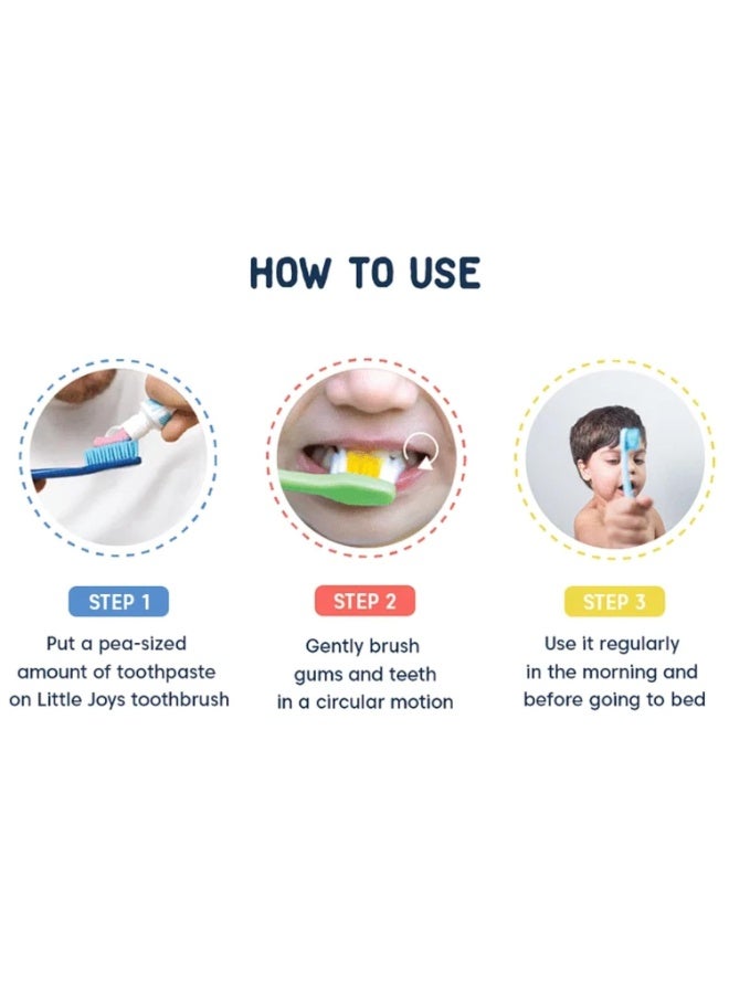 Little Joys Strawberry Flavour Toothpaste For Kids (2-5 Yrs) | Removes Germs & Bacteria | Strengthens Gums & Whitens Teeth | 60 gm - Image 3