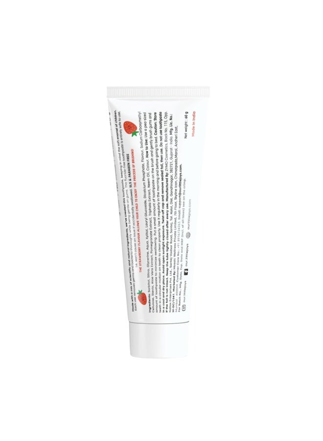 Little Joys Strawberry Flavour Toothpaste For Kids (2-5 Yrs) | Removes Germs & Bacteria | Strengthens Gums & Whitens Teeth | 60 gm - Image 2