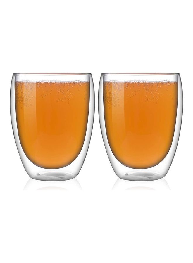 NIBEMINENT 2-Piece Double Walled Coffee Mugs Clear - Image 1