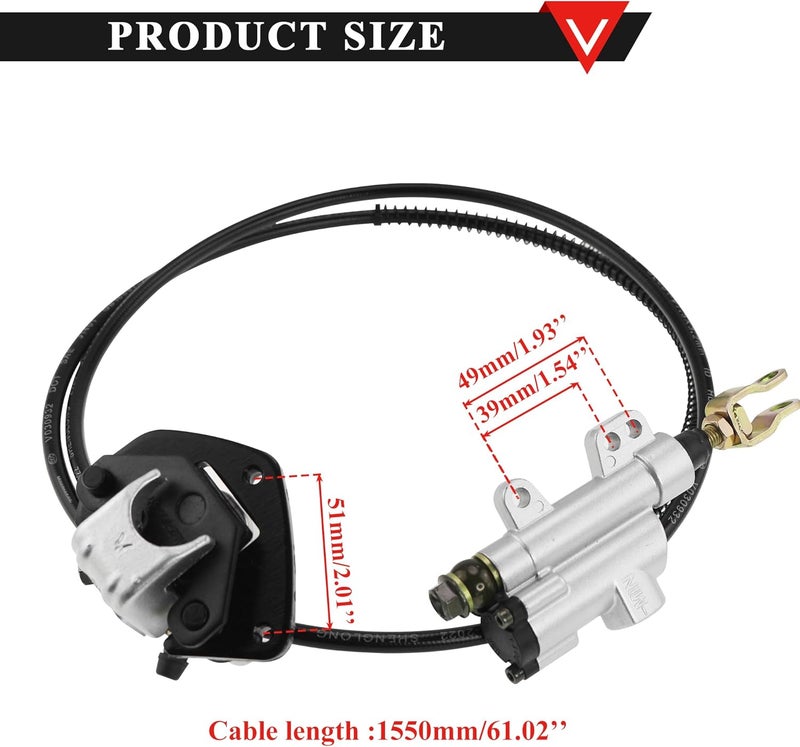 PRO BAT Go Kart Rear Hydraulic Brake Caliper Assembly for 50-125cc Taotao ATV Quad - Image 2