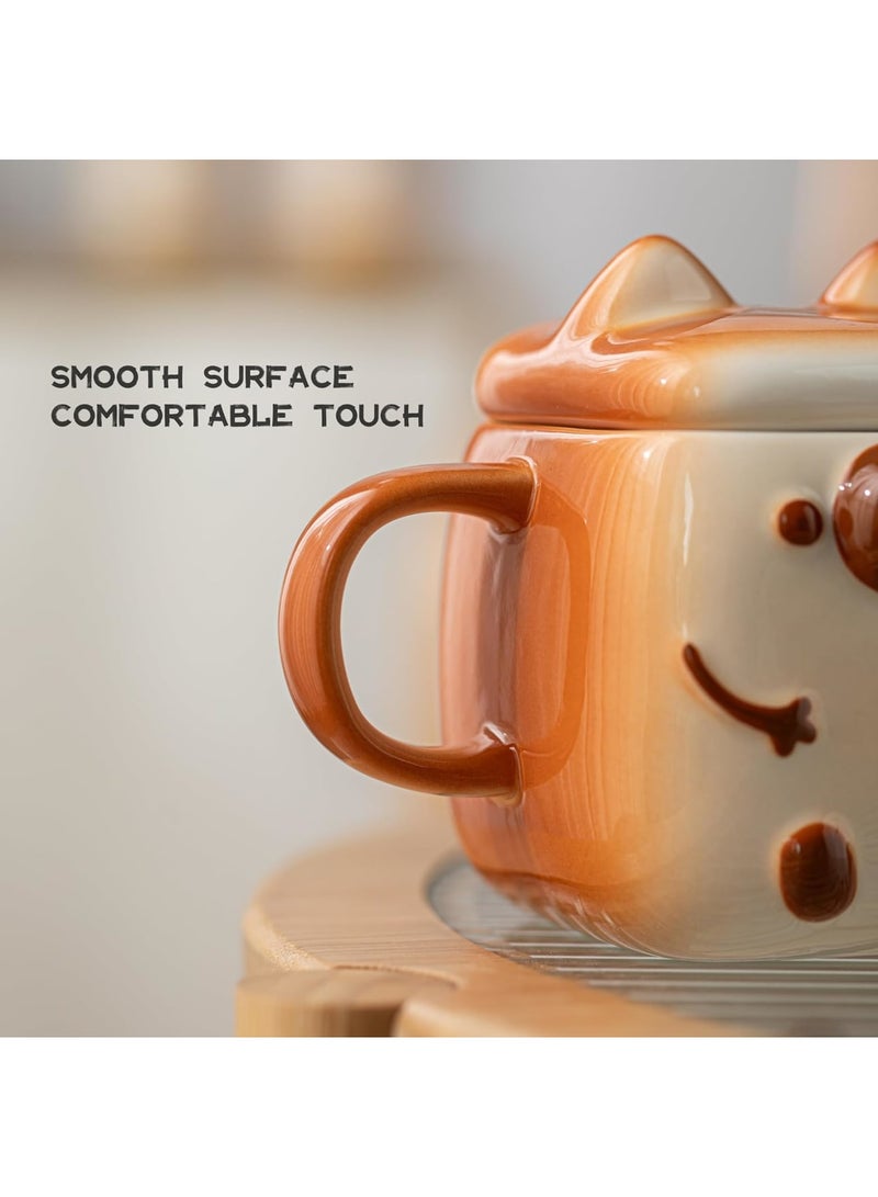 SOLARAE Coffee Mug, Novelty Funny Cup, Unique Cool Porcelain Tea Mugs, Creative Kawaii Cartoon Anime Style, Kawaii Mug for Women Kids Adults Men, Coffee Mugs Gift for Anime Lovers, Coffee Toast - Image 3