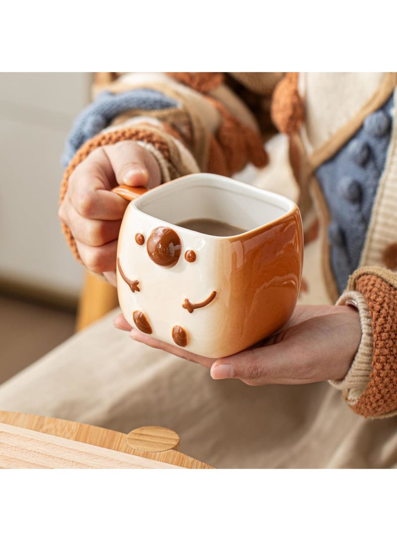 SOLARAE Coffee Mug, Novelty Funny Cup, Unique Cool Porcelain Tea Mugs, Creative Kawaii Cartoon Anime Style, Kawaii Mug for Women Kids Adults Men, Coffee Mugs Gift for Anime Lovers, Coffee Toast - Image 5