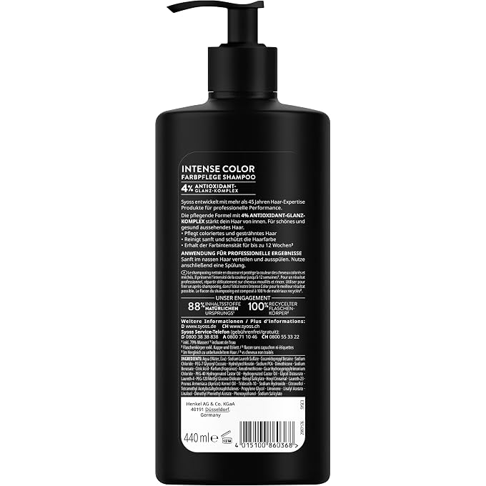 SYOSS Shampoo Color (440 ml), Hair Shampoo for Coloured, Highlighted and Dyed Hair, Protects Up to 12 Weeks from Fading, Vegan Formula with Tsubaki Flower - Image 2