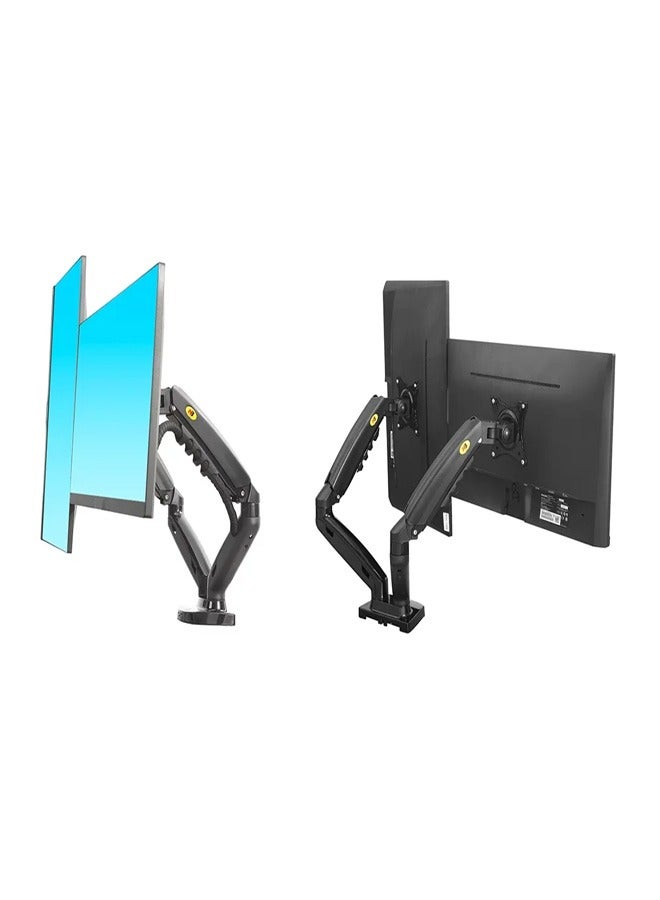 Skill Tech Skilltech F160 Premium Dual Monitor Gas Spring Arm | Fits 17"–27" Flat & Curved Screens | Full Motion Aluminum Desk Mount | Supports 2–9kg per Screen | 360° Rotation | VESA 100x100 | Clamp & Grommet Installation - Image 2