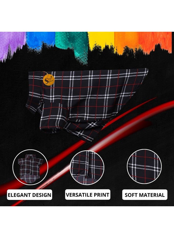 Sage Square Funky Soft Material Dog Shirt | Cool/Funky Print Pet | Soft Light Weight | Comfortable & Breathable Dog Clothing | Trendy Vest Outfit (Small - 14 Inch) (Black Check Print) - Image 3