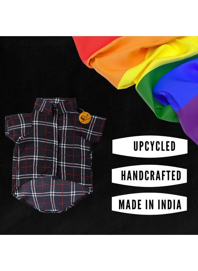 Sage Square Funky Soft Material Dog Shirt | Cool/Funky Print Pet | Soft Light Weight | Comfortable & Breathable Dog Clothing | Trendy Vest Outfit (Small - 14 Inch) (Black Check Print) - Image 4