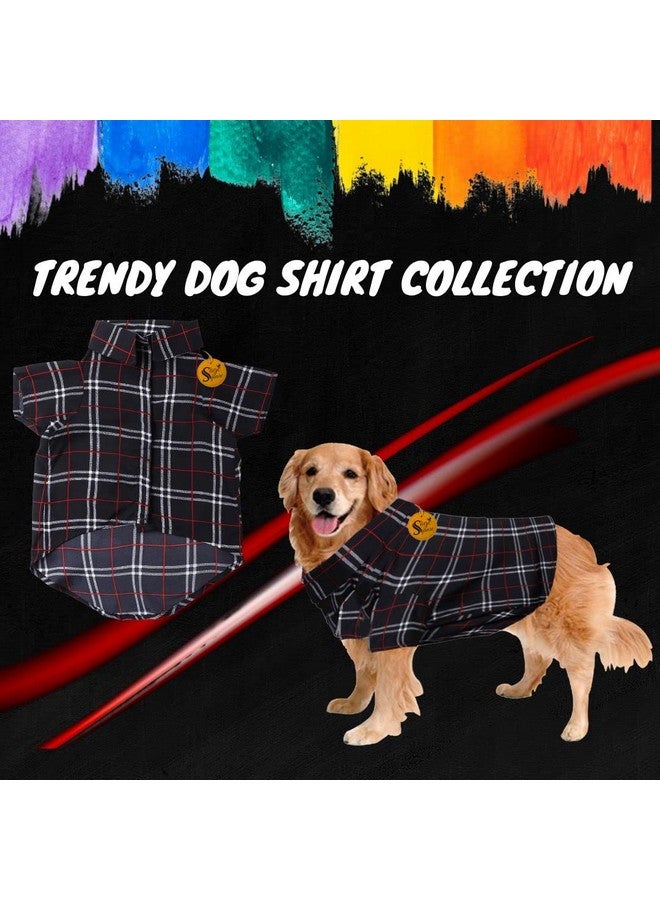 Sage Square Funky Soft Material Dog Shirt | Cool/Funky Print Pet | Soft Light Weight | Comfortable & Breathable Dog Clothing | Trendy Vest Outfit (Small - 14 Inch) (Black Check Print) - Image 2