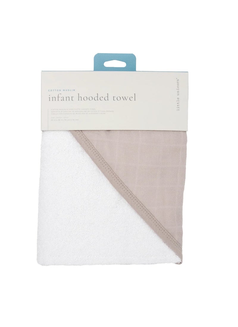 little unicorn Cotton Muslin Hooded Infant Towel Porpoise  - Image 1