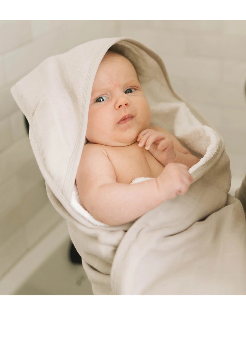 little unicorn Cotton Muslin Hooded Infant Towel Porpoise  - Image 5