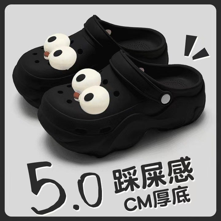 Thick-Soled Croc Shoes Women'S Summer Heightening Indoor And Outdoor Wear Non-Slip Wear-Resistant Beach Shoes Breathable Cartoon Baotou Sandals - Image 4