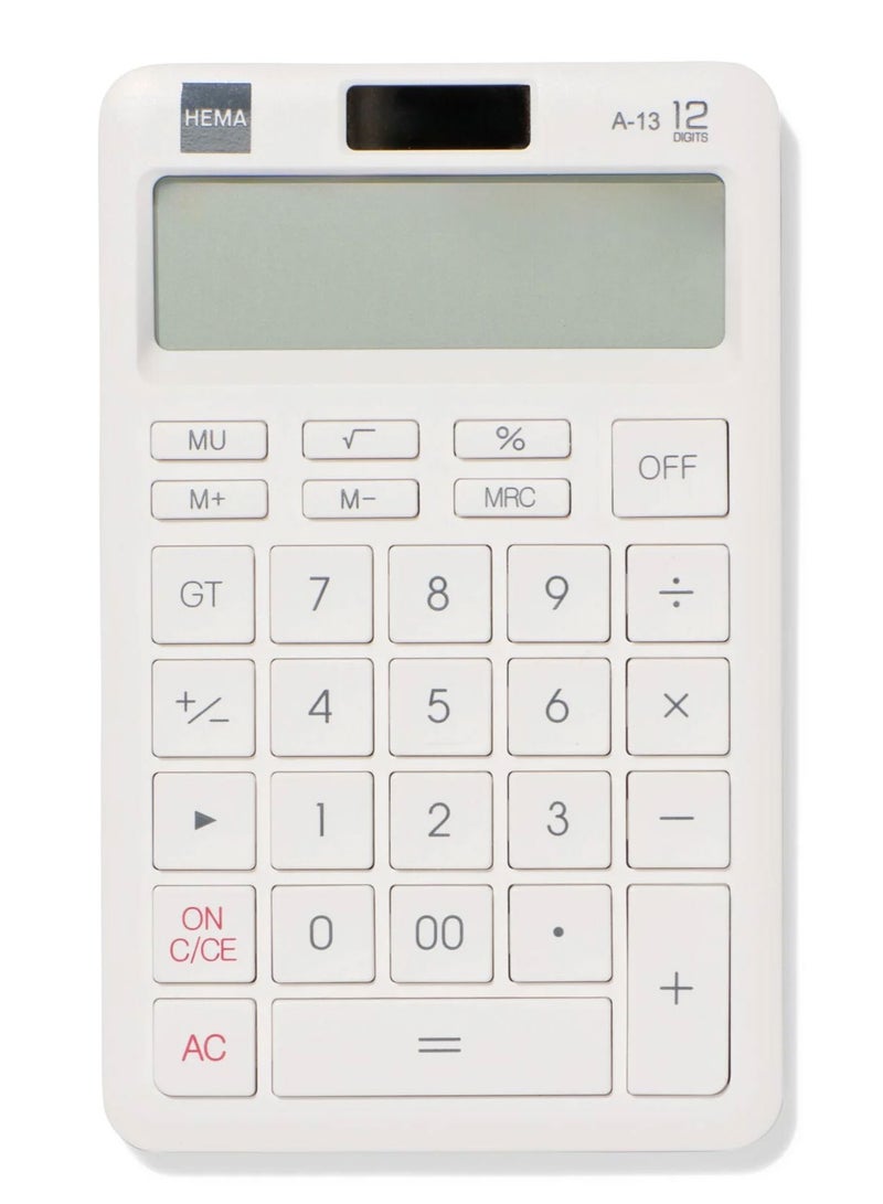 آلة حاسبة إلكترونية مكتبية بشاشة LCD كبيرة مكونة من 12 رقمًا ونظام طاقة مزدوج. آلة حاسبة صغيرة الحجم وعملية مصممة للاستخدام المكتبي والمدرسي واليومي، تتميز بشاشة كبيرة وواضحة ونظام طاقة مزدوج موثوق لإجراء حسابات يومية دقيقة. - Image 1