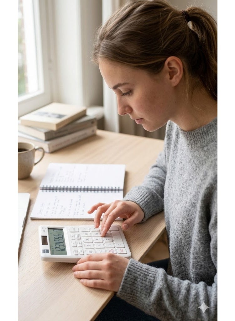 آلة حاسبة إلكترونية مكتبية بشاشة LCD كبيرة مكونة من 12 رقمًا ونظام طاقة مزدوج. آلة حاسبة صغيرة الحجم وعملية مصممة للاستخدام المكتبي والمدرسي واليومي، تتميز بشاشة كبيرة وواضحة ونظام طاقة مزدوج موثوق لإجراء حسابات يومية دقيقة. - Image 3